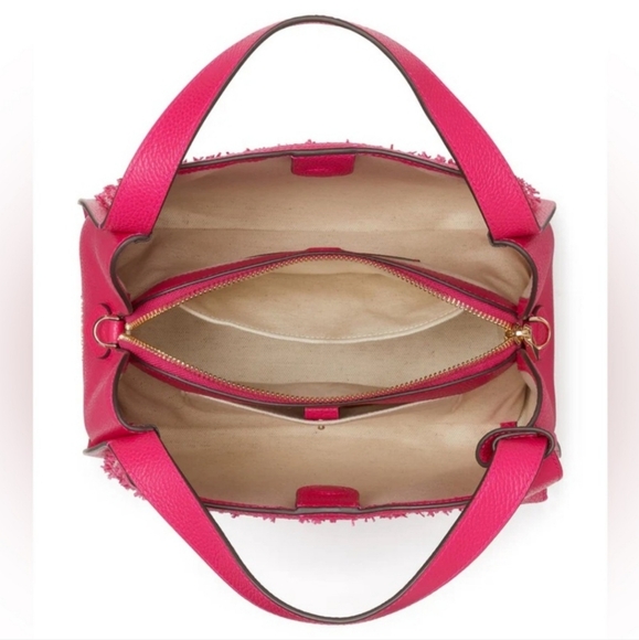 ✨️NWT✨️Kate Spade Limited Edition, 2Way Raffia Tweed Satchel, Triple Compartment - Picture 12 of 14